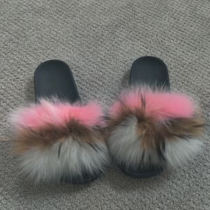 Fur Slides Sandals US Size 10